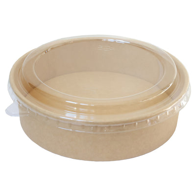 Kraftpapier-Salatschale mit Deckel 1100 ml, flach