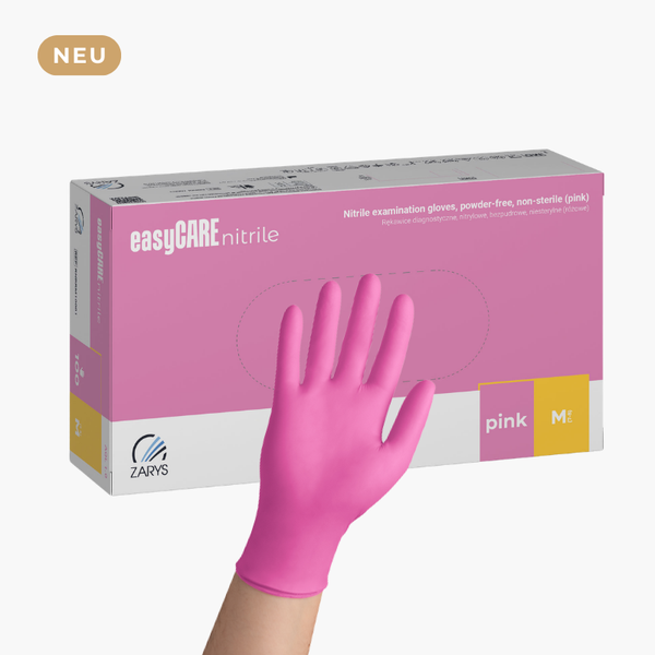 easyCARE Nitril Einmalhandschuhe puderfrei, pink 100 Stück