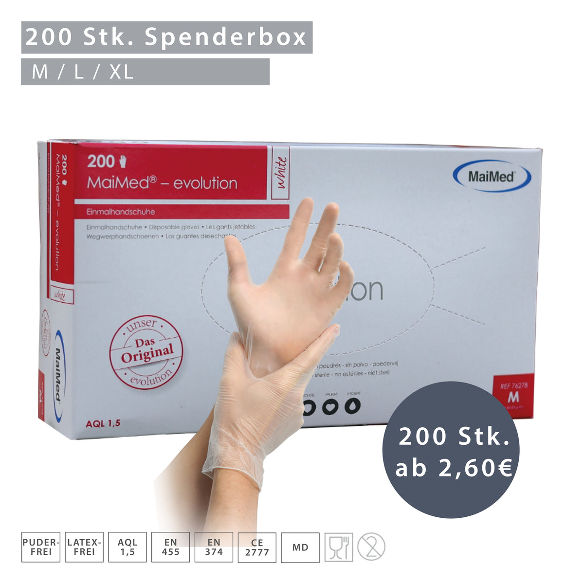 maimed handschuhe 10 Boxen a 200 Stück MaiMed® Einmalhandschuhe kaufen – Handschuhgroßhandel