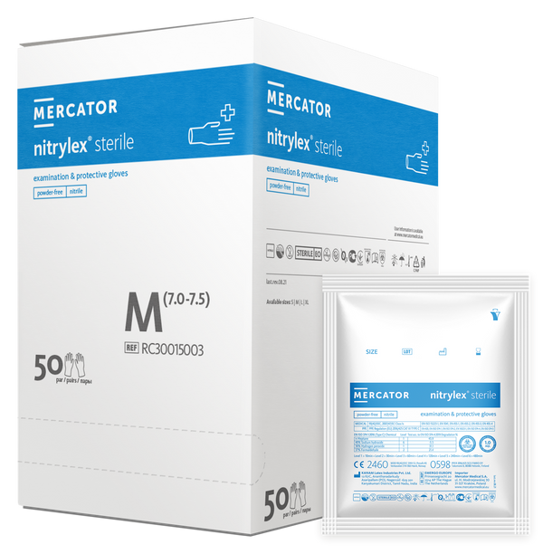 Mercator nitrylex puderfreie sterille OP Handschuhe