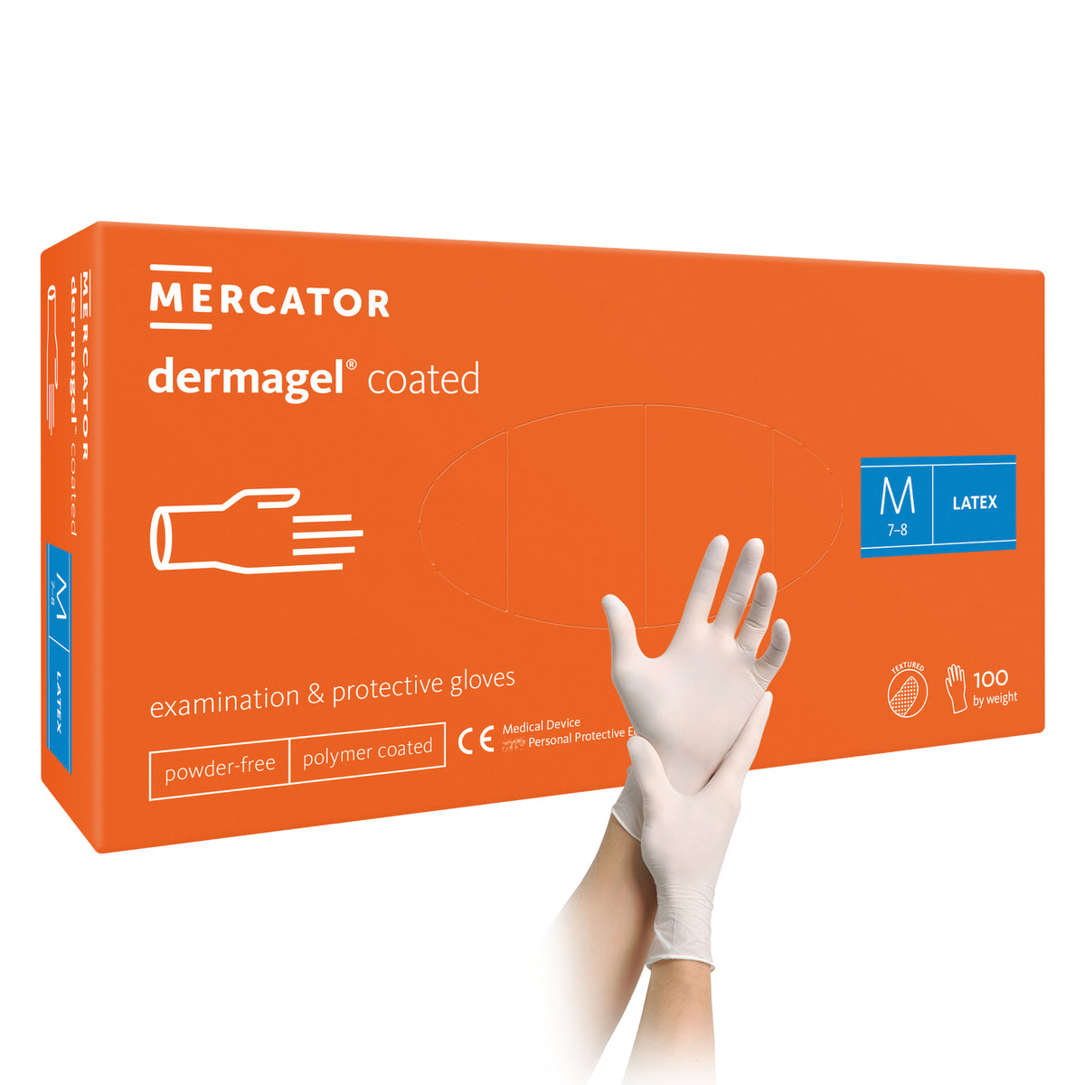 Mercator dermagel® coated – Puderfreie Latexhandschuhe mit Polymerbeschichtung