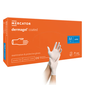 Mercator dermagel® coated – Puderfreie Latexhandschuhe mit Polymerbeschichtung