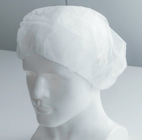 Krankenpflegehaube, Barretthauben aus Vliesstoff 100 Stück, weiß, blau, grün