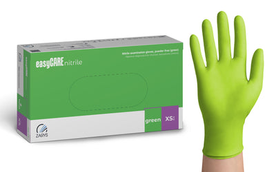 easyCARE Nitril grün, beschleunigerfrei – Spenderbox Größe XS