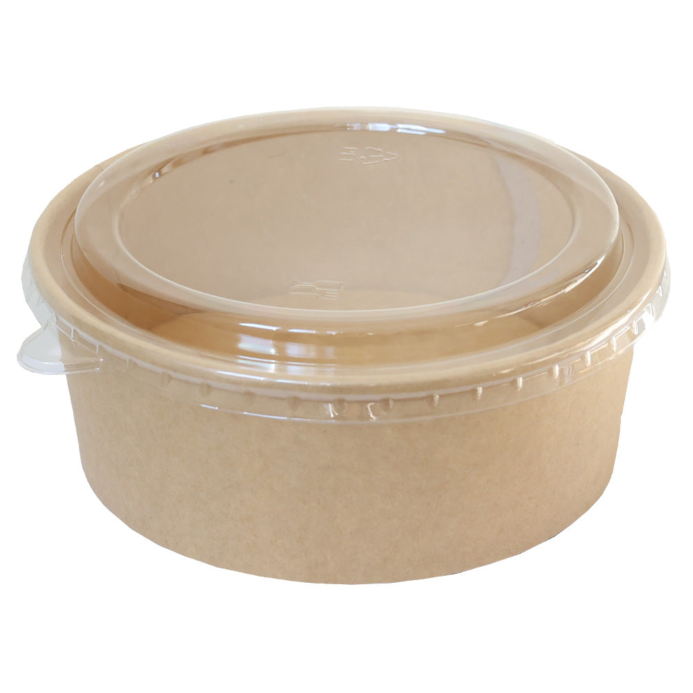 Kraftpapier Salatschalen mit Deckel 1300 ml, 300 Stk.