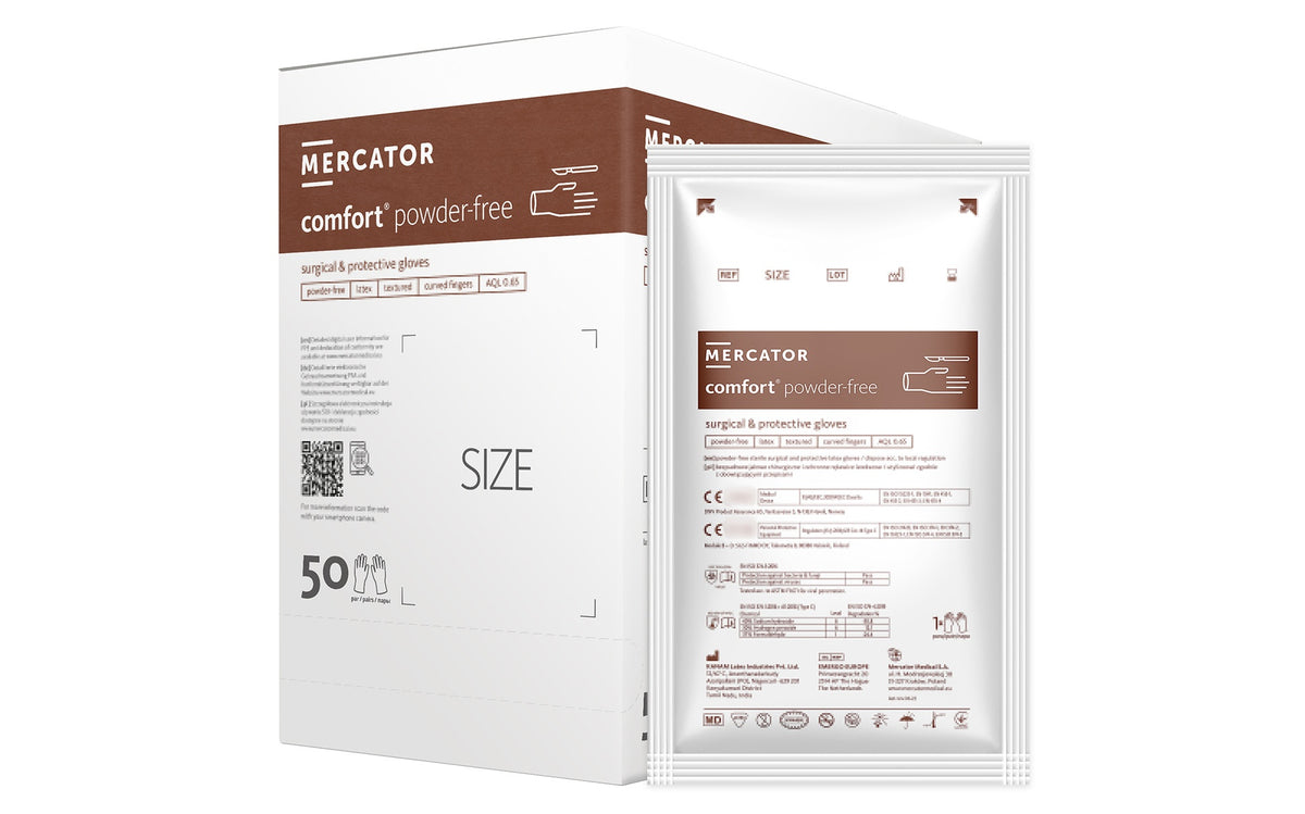 Mercator comfort puderfreie sterille OP Handschuhe