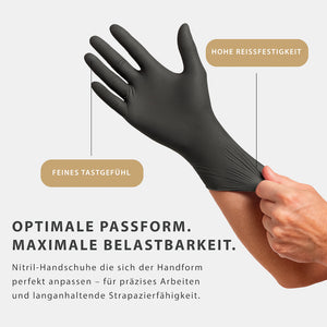 Dr. Glove Nitril Einmalhandschuhe puderfrei, schwarz 100 Stück für GESCHÄFTSKUNDEN