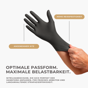Dr. Glove Nitril Einmalhandschuhe puderfrei, schwarz 100 Stück