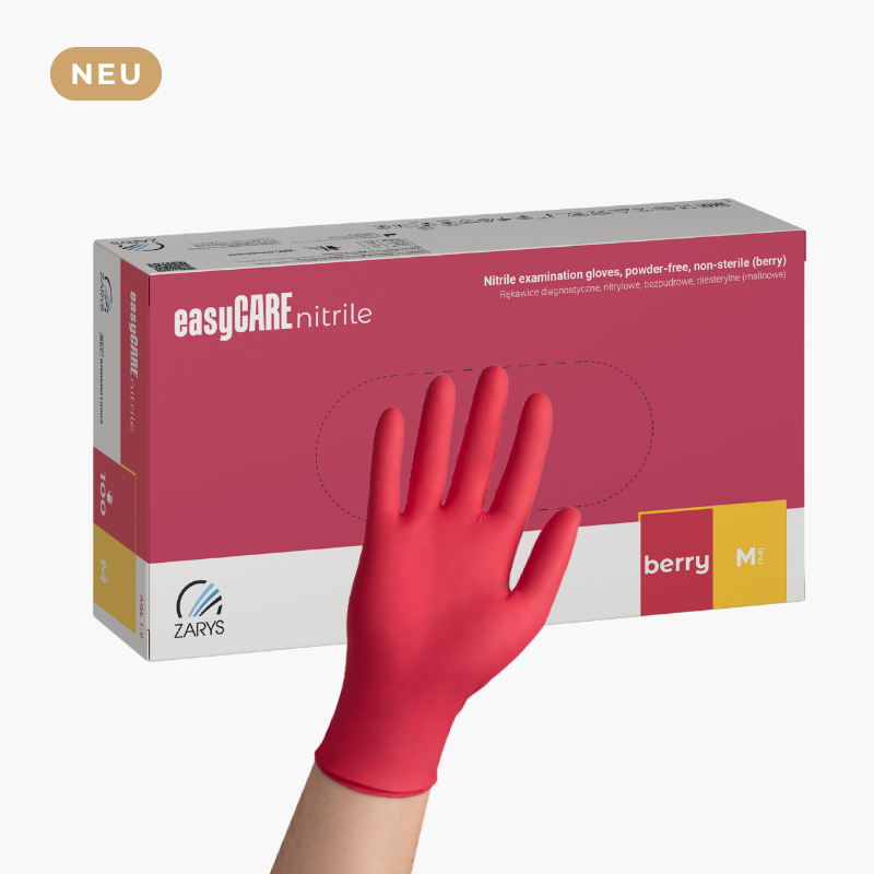 easyCARE Nitril Einmalhandschuhe puderfrei, berry 100 Stück
