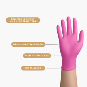 easyCARE Nitril Einmalhandschuhe puderfrei, pink 100 Stück