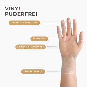 easyCARE Vinyl puderfrei, transparent 100 Stück