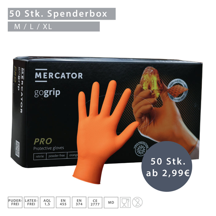 MERCATOR gogrip pro Nitril Handschuhe – puderfrei-polymerisiert, latexfrei