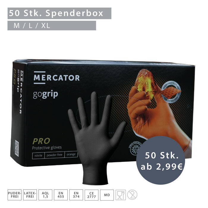MERCATOR gogrip pro Nitril Handschuhe – puderfrei-polymerisiert, latexfrei