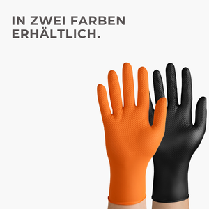 Gripzzly Diamant Struktur - Einmalhandschuhe puderfrei, orange 50 Stück