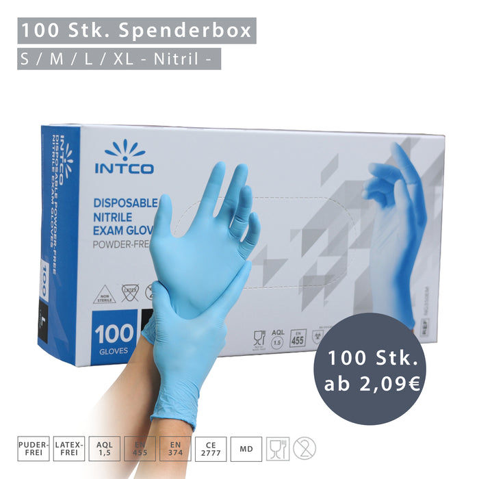 INTCO Nitril Medizinische-Untersuchungshandschuhe blau