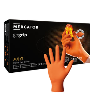 MERCATOR gogrip Nitril-Handschuhe mit Diamanttextur orange