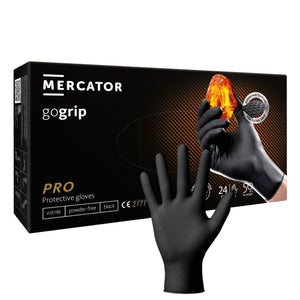 MERCATOR gogrip Nitril-Handschuhe mit Diamanttextur schwarz