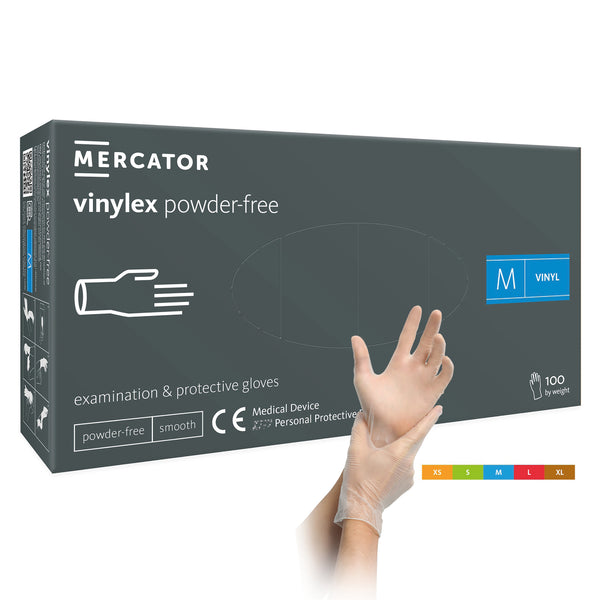 Mercator vinylex puderfrei Vinyl Handschuh Weiß/transparent