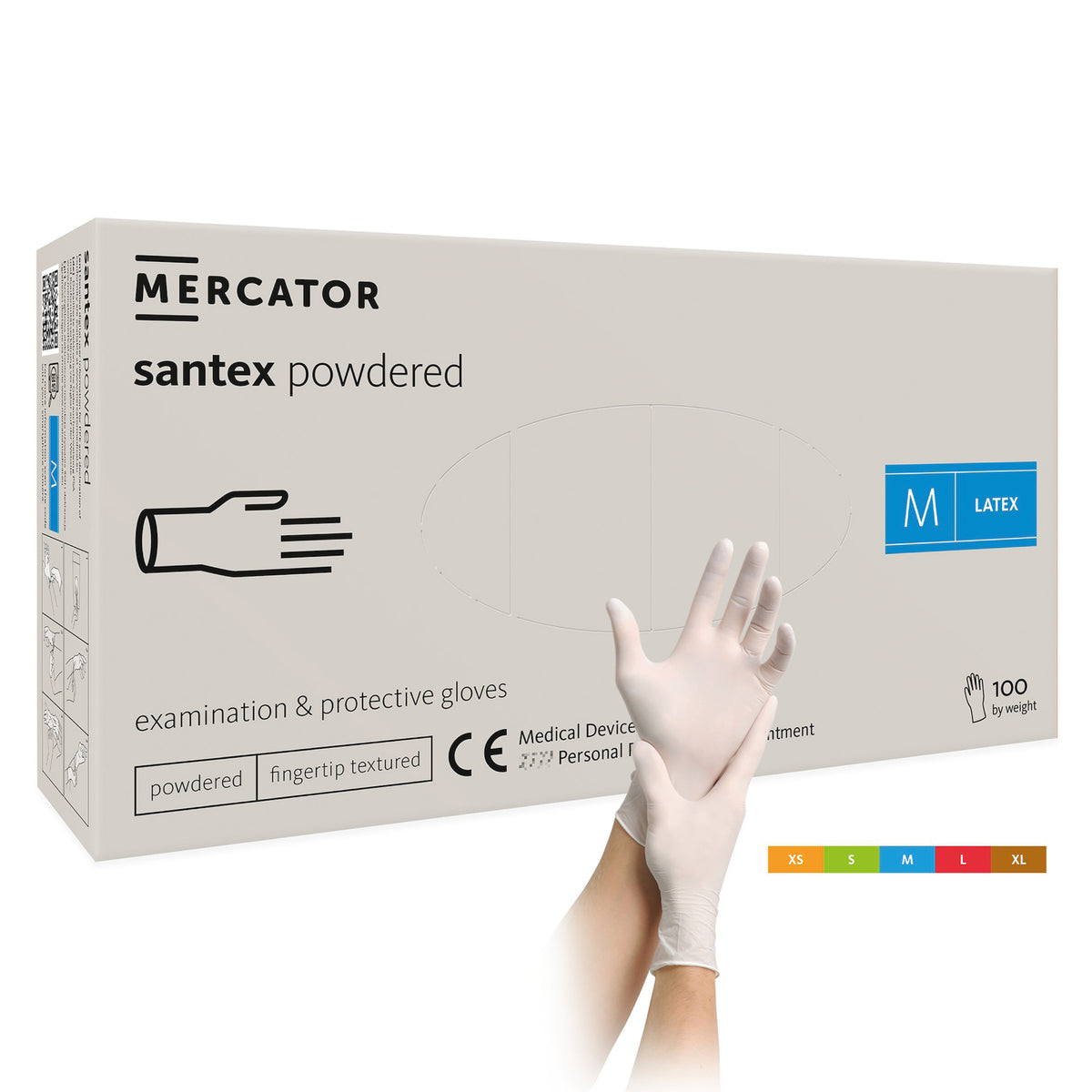 Santex Powdered – Gepuderte Latexhandschuhe mit Textur