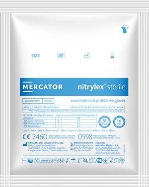 Mercator nitrylex puderfreie sterille OP Handschuhe