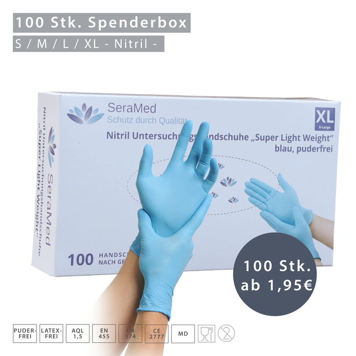 SeraMed Nitril Handschuhe Labor-Medizin-Lebensmittel